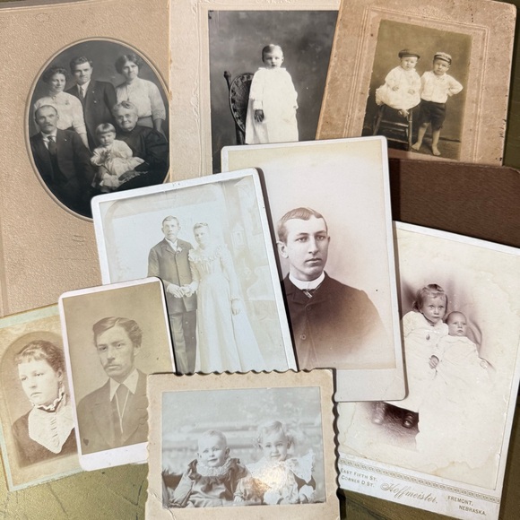 Vintage Cabinet Card Lot 10 Piece Antique Pictures Photographs - Picture 2 of 10